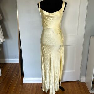Never worn cream yellow satin bridesmaids dress